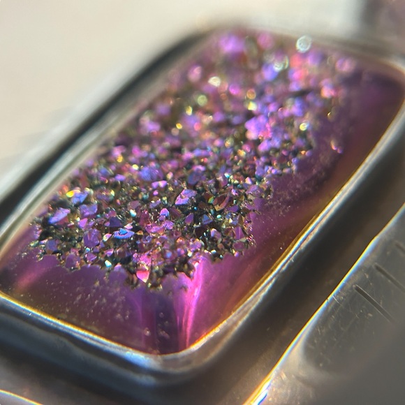 Southwest Design 950 Silver AF Designs Druzy Purple Peacock Pendant - Picture 4 of 7